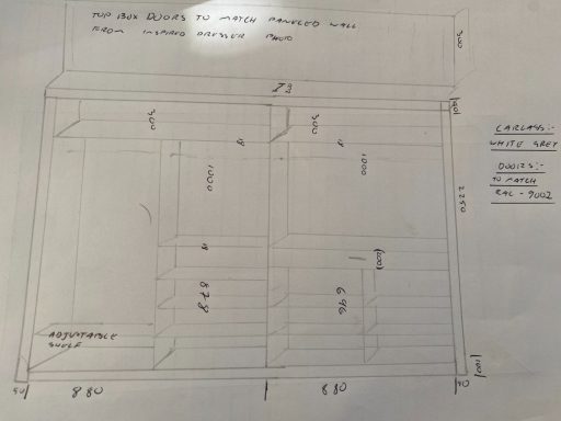 Blueprint showing the layout of a building with measurements and room labels.